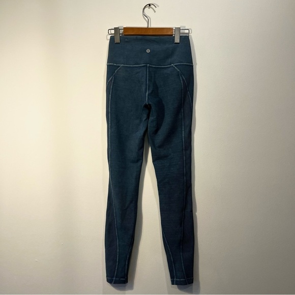 Lululemon Wunder Under High Rise Leggings Pants Tights Snow Washed Ribbed size 4 - Picture 9 of 12
